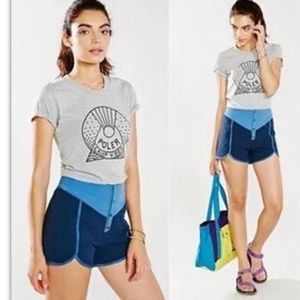 Without Walls Quilted High Rise Shorts in Blue Women's Size S